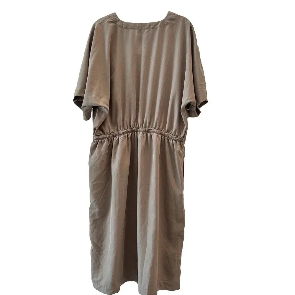 HAVEN WELL WITHIN Modal Dolman Sleeve Dress Size Large Mushroom Loungewear Soft - Picture 3 of 8